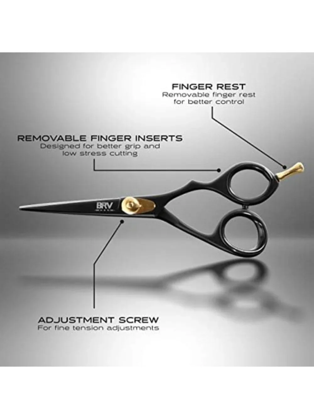 5.5” Mustache & Beard Trimming Scissors - High Carbon Steel, Razor Sharp Shears